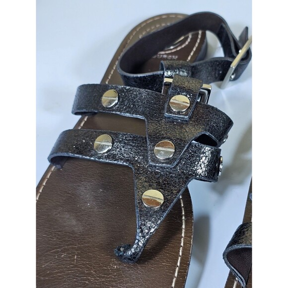 Tory Burch Briza Metallic Silver Gray Leather Gladiator Sandals 9M EUC! $265 - Picture 12 of 13